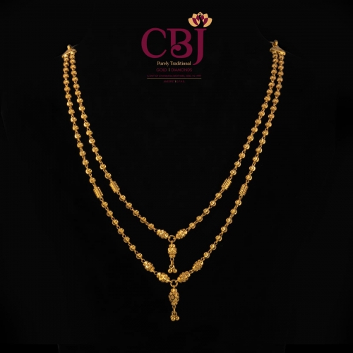 Simple 2 line ball chain necklace with without any side pendants.        