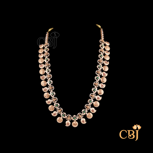 Front view of CBJ' s 58 grams long CZ Pachi Haram Necklace Design