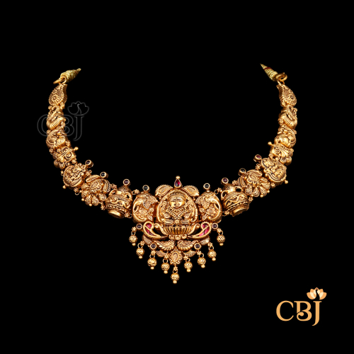 Nakashi Temple 22K Gold Antique Necklace
