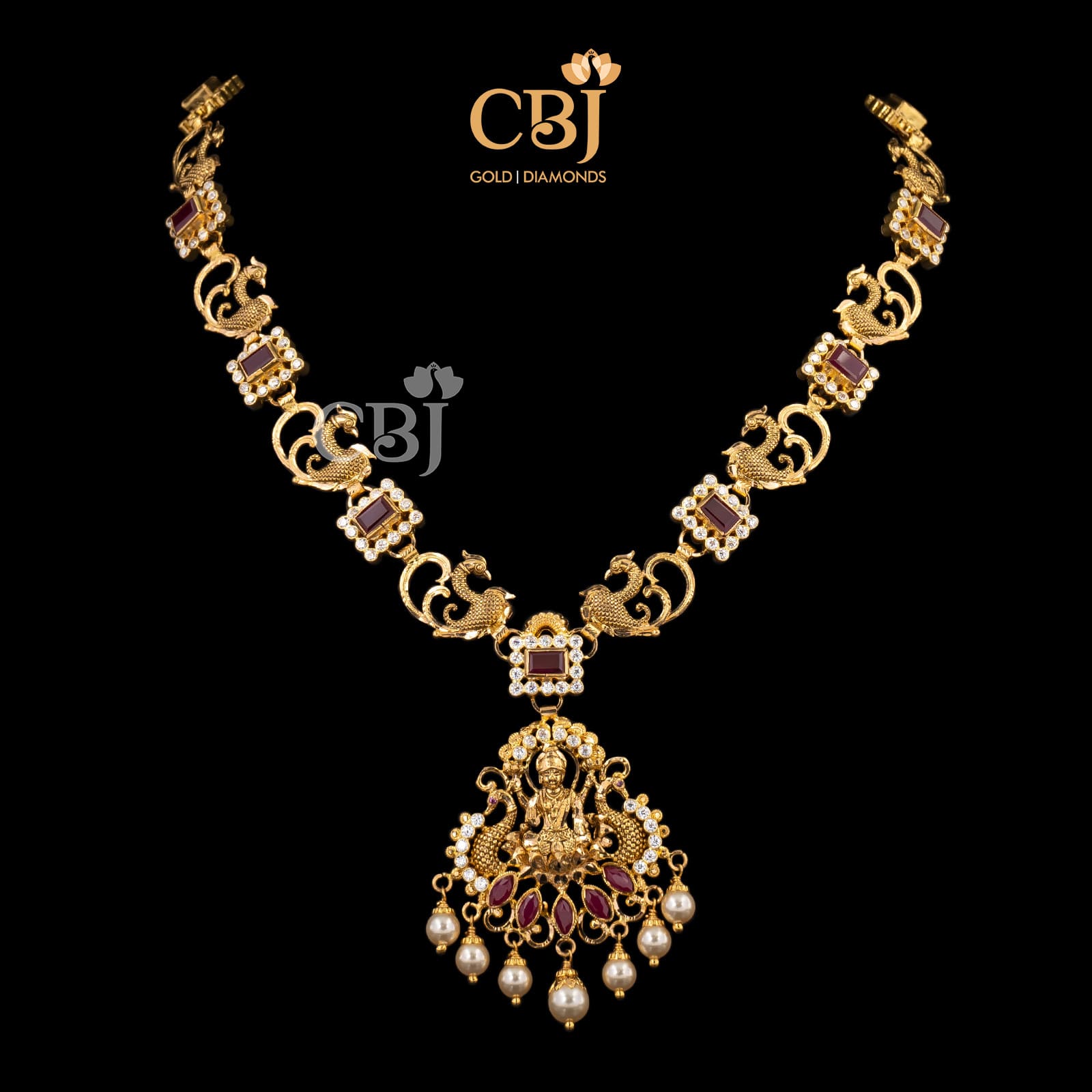 Lite Weight Onyx Lakshmi Necklace