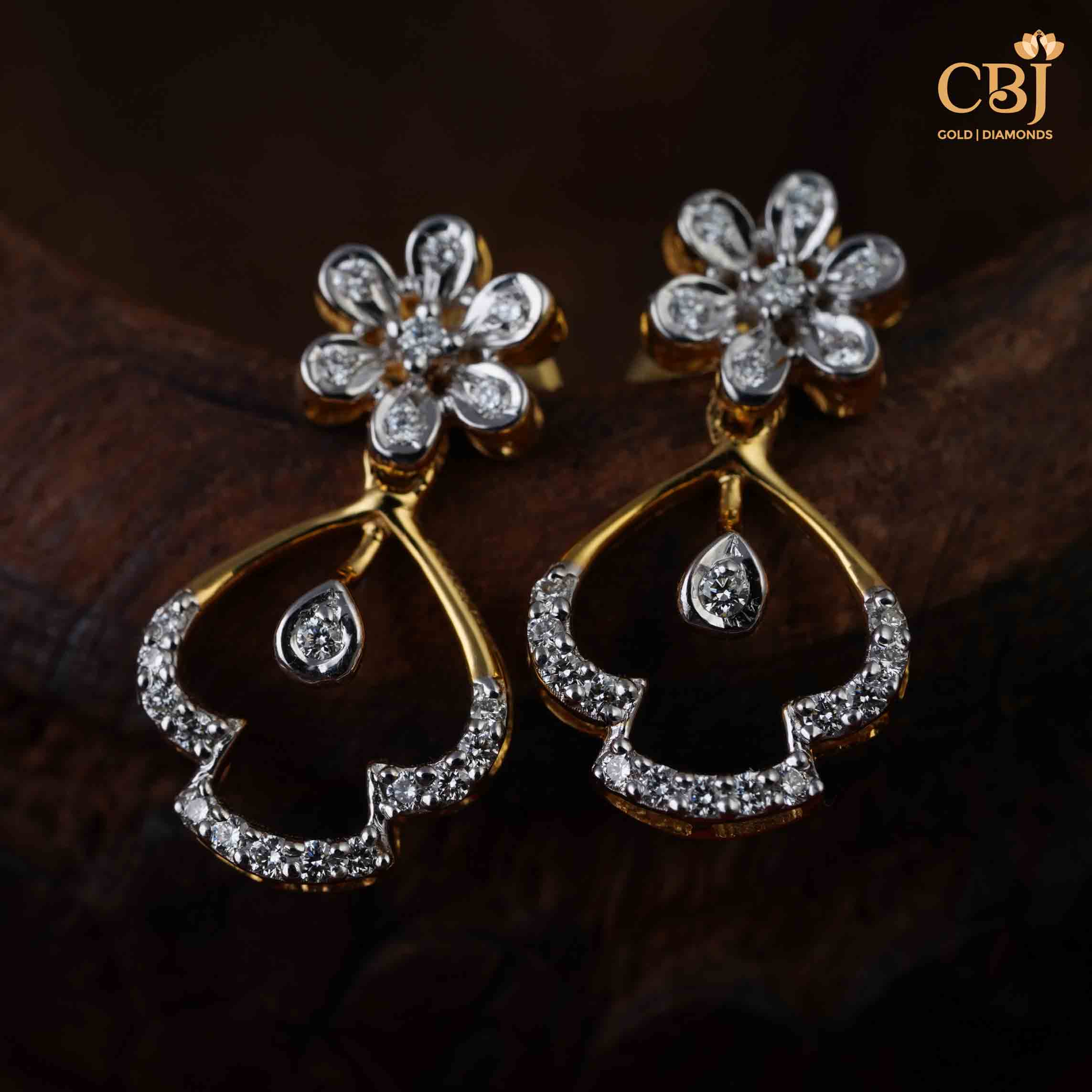 Floral design with a fusion of navaratna stones and stunning diamond stones. A perfect cocktail set.