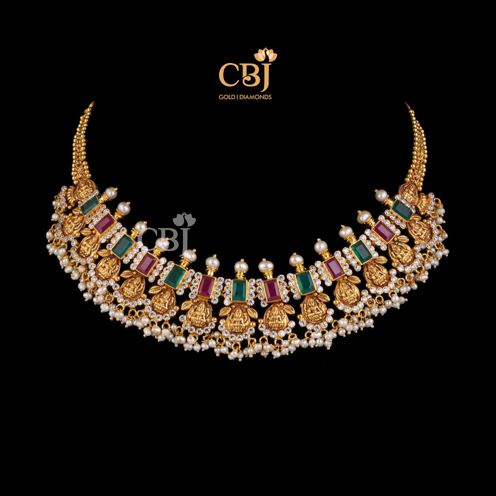 Mini guttapusalu necklace adorned with ruby