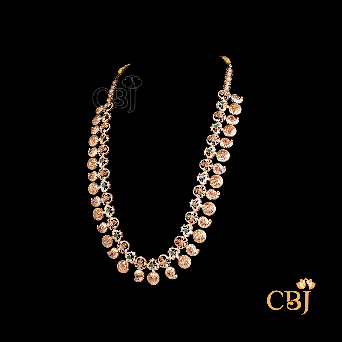 Side view of CBJ' s 58 grams long CZ Pachi Haram Necklace Design